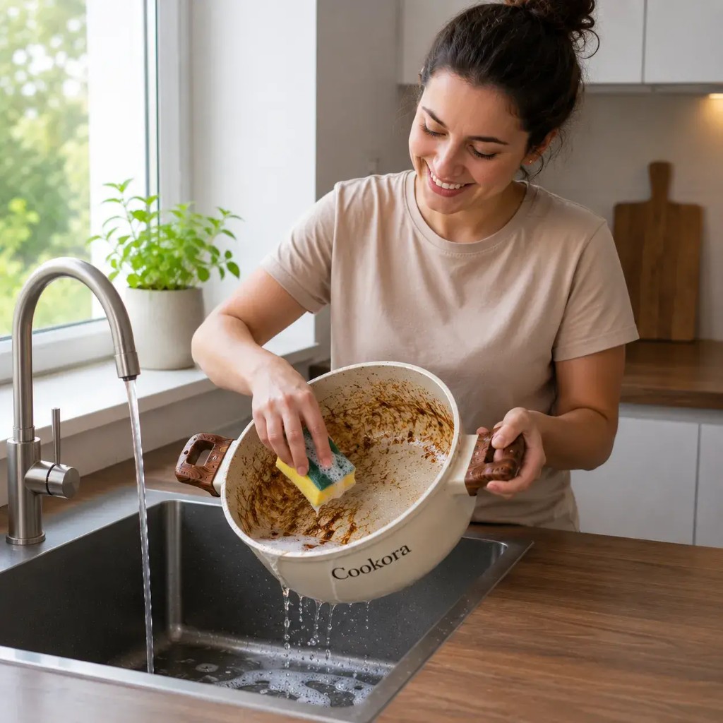 Nádobí Cookora, které se po vaření snadno myje