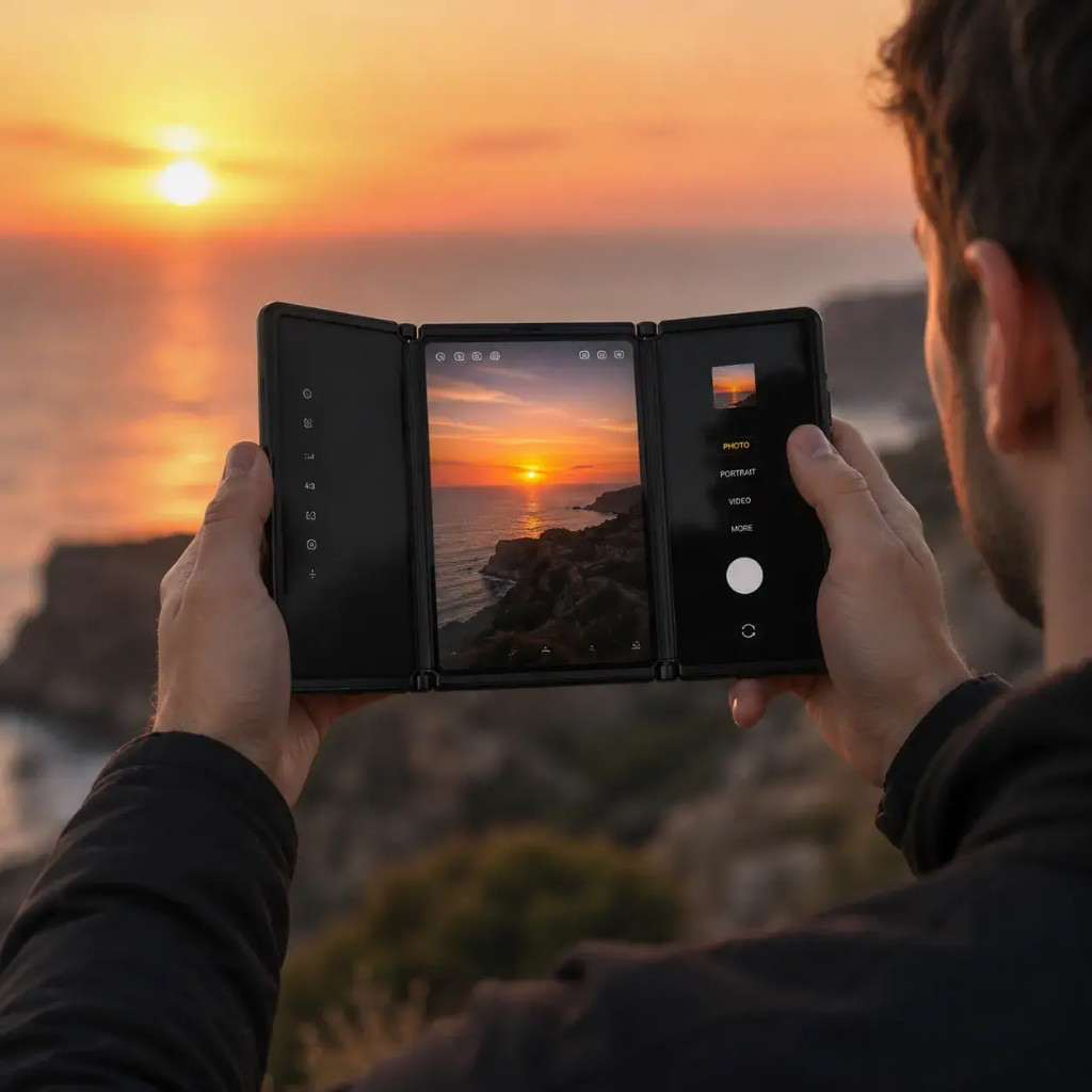 Fold360™ — kamera 48 MP na 3 zaslonih