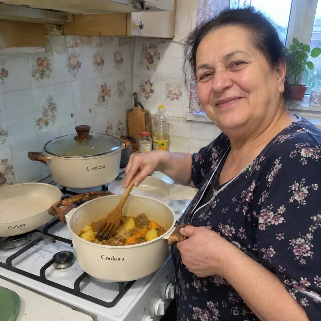 Zákaznice Cookora vaří na indukci s krémovou kamennou sadou